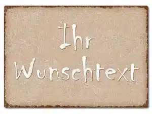 Farbiges Blechschild mit Wunschtext A4 cappuccino/braun