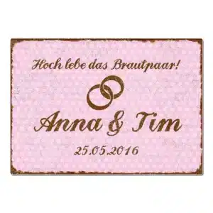 Hochzeitsgeschenk Schild "Hoch lebe das Brautpaar" - Format A3 rosa