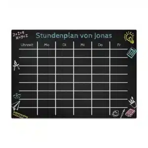 Chalkboard "Stundenplan" A4 mit Wunschtext und inkl. Kreidemarker - für Jungen