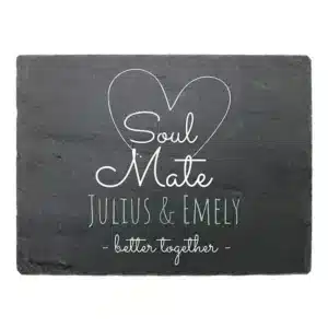 Geschenk für beste Freunde - Schiefertafel mit Namen - Soul Mate