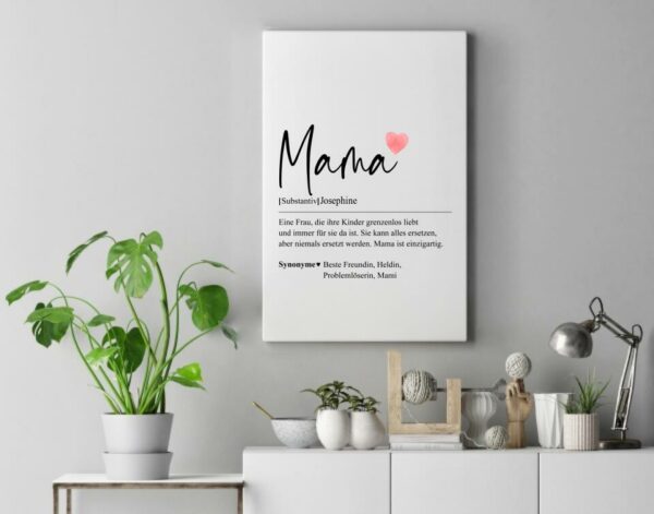 Mama Definition - Personalisierte Leinwand